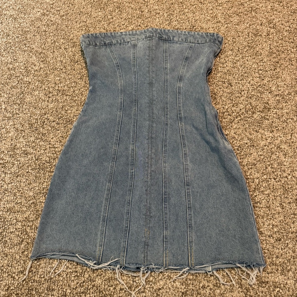 SOLD Denim Strapless Dress